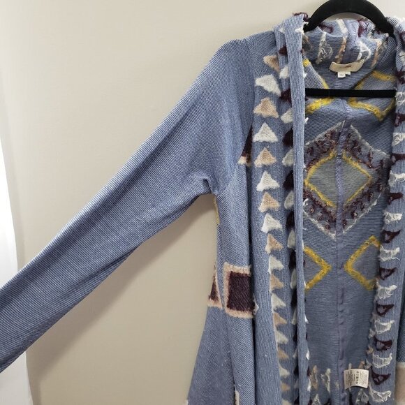 Fiets Voor * Southwest Print Wool Blend Cardi Sz L - Picture 5 of 10